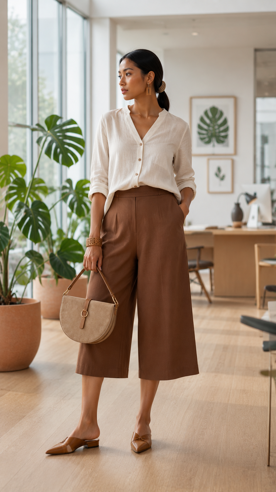 Linen Suit Set in a Neutral Summer Shade