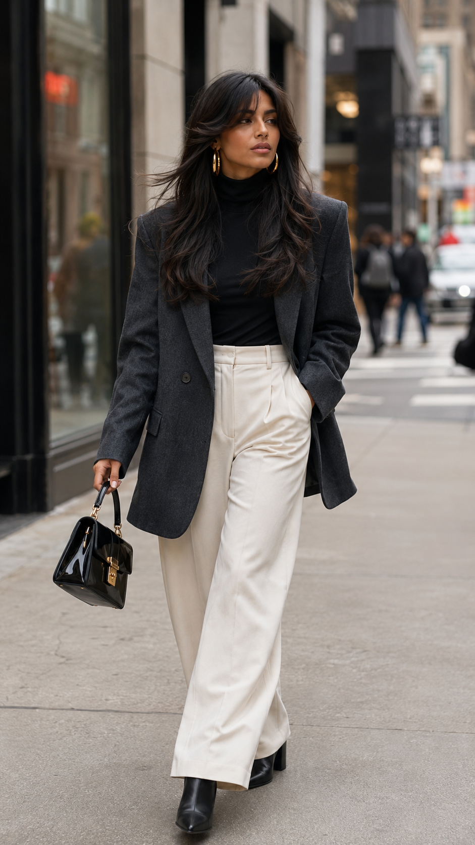 Long Layers with Curtain Bangs