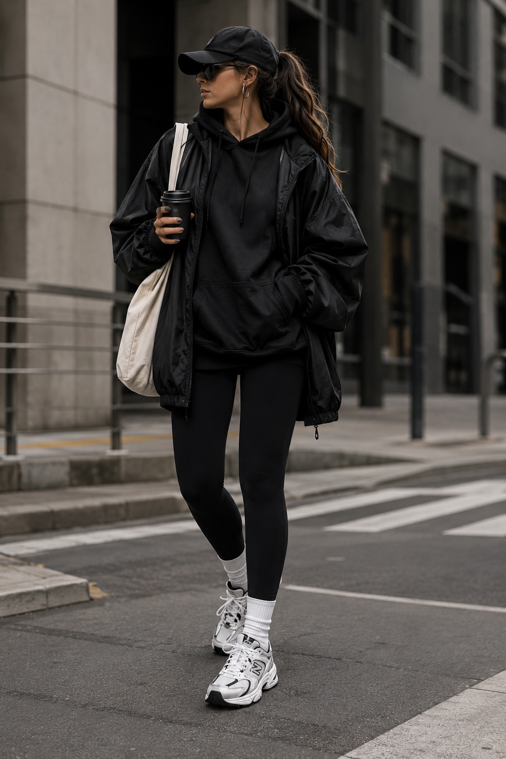 The Leggings and Oversized-Everything Streetwear Look