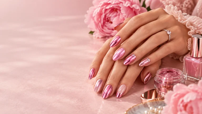 15 Barbie Pink Chrome Nail Ideas for a Bold, Glossy Look
