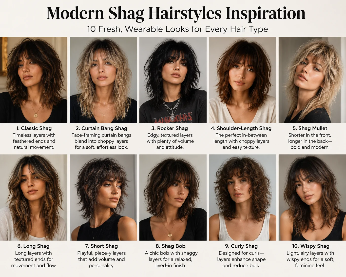 Modern Shag Hairstyles Inspiration 10 Fresh, Wearable Looks for Every Hair Type